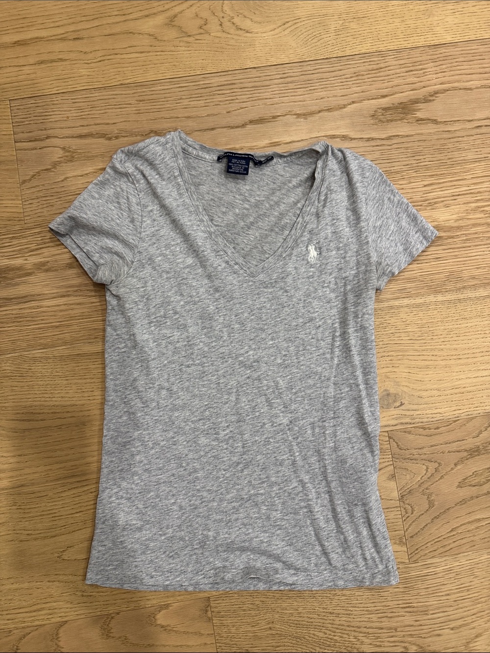 Polo by Ralph Lauren Heather Gray V-Neck Short Sleeve Tee